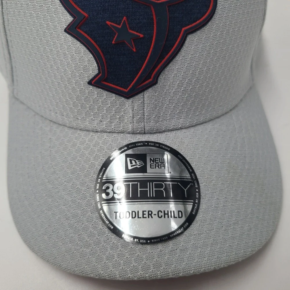 Toddler-Child Houston Texans Hat Fitted New Era 39Thirty Gray Red NFL Football
